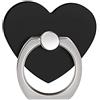 Iskip, Supporto universale per telefono a forma di cuore, con rotazione 360°, in lega di alluminio 3D, per iPad, iPhone X iPhone 8, 8Plus, 7, 7Plus, Samsung S9, Note8, Huawei e tutti i cellulari, nero