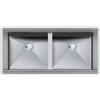 Foster Lavello due vasche 1016 850 finitura acciaio inox da 101.6x50 cm