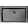 Foster Lavello una vasca 1257 856 finitura acciaio PVD gun metal da 78x47 cm