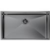Foster Lavello una vasca 1717 856 finitura acciaio PVD gun metal da 75x44 cm