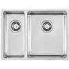 Foster Lavello due vasche 2201 851 finitura acciaio inox da 58.5x44 cm - Vasca grande a destra