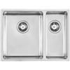 Foster Lavello due vasche 2201 851 finitura acciaio inox da 58.5x44 cm - Vasca grande a sinistra
