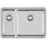 Foster Lavello due vasche 2202 851 finitura acciaio inox da 66x45 cm - Vasca grande a destra