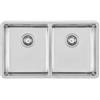 Foster Lavello due vasche 2203 850 finitura acciaio inox da 76x45 cm