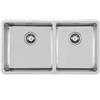 Foster Lavello due vasche 2206 850 finitura acciaio inox da 82x45 cm