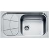 Foster Lavello una vasca con gocciolatoio a sinistra 1561 201 finitura acciaio inox da 86x50 cm