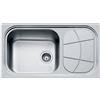 Foster Lavello una vasca con gocciolatoio a destra 1561 202 finitura acciaio inox da 86x50 cm
