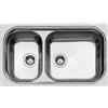 Foster Lavello due vasche 1562 001 finitura acciaio inox da 86x50 cm - Vasca grande a destra