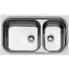 Foster Lavello due vasche 1562 002 finitura acciaio inox da 86x50 cm - Vasca grande a sinistra