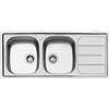 Foster Lavello due vasche con gocciolatoio a destra 1812 162 finitura acciaio inox da 116x50 cm