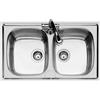 Foster Lavello due vasche 1886 160 finitura acciaio inox da 86x50 cm