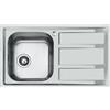 Foster Lavello una vasca con gocciolatoio a destra 1971 962 finitura acciaio inox da 86x50 cm