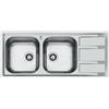 Foster Lavello due vasche con gocciolatoio a destra 1972 062 finitura acciaio inox da 116x50 cm