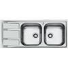 Foster Lavello due vasche con gocciolatoio a sinistra 1972 961 finitura acciaio inox da 116x50 cm