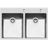 Foster Lavello due vasche 2279 050 finitura acciaio inox da 77x52 cm