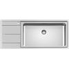 Foster Lavello una vasca con gocciolatoio a sinistra 3216 051 finitura acciaio inox da 116x50 cm