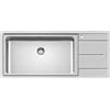 Foster PRONTA CONSEGNA - Foster Lavello una vasca con gocciolatoio a destra 3216 052 finitura acciaio inox da 116x50 cm