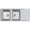 Foster Lavello due vasche con gocciolatoio a destra 5812 062 finitura acciaio inox da 116x50 cm