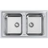 Foster Lavello due vasche 5886 060 finitura acciaio inox da 86x50 cm