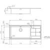 Foster Lavello una vasca con gocciolatoio a destra 2211 052 finitura acciaio inox da 117.3x51.3 cm