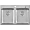 Foster Lavello due vasche 2269 080 finitura acciaio inox da 77x52 cm