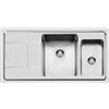 Foster Lavello due vasche con gocciolatoio a sinistra 2297 051 finitura acciaio inox da 98.3x51.3 cm