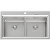 Foster Lavello due vasche 4502 050 finitura acciaio inox da 87.3x51.3 cm