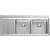 Foster Lavello due vasche con gocciolatoio a sinistra 4503 051 finitura acciaio inox da 117.3x51.3 cm