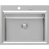 Foster Lavello una vasca 4505 050 finitura acciaio inox da 60.3x51.3 cm