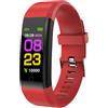 SMART-J Smartwatch Uomo Donna,Orologio Fitness Cardiofrequenzimetro/SpO2/Sonno/Contapassi, Notifiche Smart Watch Activity Tracker per iOS Android con Bluetooth 4.0 Batteria 90mha (Rosso)