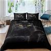 Loussiesd Set di biancheria da letto con motivo gatto e gatti, per letto king size, con copripiumino per bambini, leggero, in microfibra, decorazione misteriosa con gatto nero