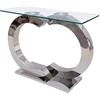 Oak Furniture King - Tavolino da corridoio in vetro elegante, rettangolare, in acciaio INOX e metallo, colore: argento