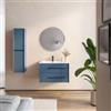 DEGHI Mobile bagno sospeso 80 cm blu navy con lavabo integrato e specchio - Riven
