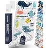 homerella® Tappetino antiscivolo vasca da bagno bambini 100 x 40 cm | Tappeto antiscivolo doccia bambini | Extra confortevole e antibatterico | INCL. GANCI (Teal)