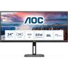 Aoc Monitor PC 34" LCD 3440 x 1440 Px Quad HD Aoc U34V5C/BK