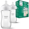 Philips Avent Biberon Natural Response in vetro - 2 biberon da 240 ml, senza BPA, per neonati da 1 mese in su (modello SCY933/02)