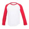 COOZO Bambini Lungo Manica Baseball Maglietta - Bianco/Rosso - 9-10 Anni