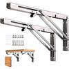 WMMADAY 2 ripiani pieghevoli in acciaio inox per mensole da parete, portata massima di 68 kg, per tavolo da lavoro, risparmio di spazio, 30,5 cm, in acciaio inox