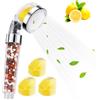 Vicloon Soffione Doccia Risparmio Idrico con Filtro, Soffione Doccia a Pioggia con Sapore di Limone e Sapore di Lavanda Migliorare la qualità del sonno, Soffione Doccia ad Alta Pressione (Senza Tubo)