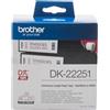 Brother DK22251 - BROTHER DK-22251 ROTOLO ADESIVO, CARTA, NERO E ROSSO/BIANCO [62MMX15,24M]