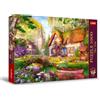 Trefl Premium Plus Quality - Puzzle Tea Time: Incantevole casetta nel bosco - 1000 Pezzi, Serie di Immagini Nostalgiche Dipinte, per Adulti e Bambini a partire dai 12 Anni