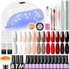 Coscelia Kit Semipermanente Unghie con 36W Lampada UV/LED, 12 Colori Smalti Semipermanenti, Strumenti per Nail Art, Set per Manicure Principiante