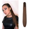 Dcbaboo Coda di Cavallo Extension Capelli Lisci Coda Capelli Extension con Pinza 55cm Posticci per Capelli Dritti Coda Finta per Capelli Sintetici Lunghi Ponytail Naturale, Marrone scuro & Auburn