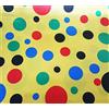 Russo Tessuti Tessuto Raso Carnevale Costume Festa Pagliacci Clown Pois Palle Giallo 100x140cm