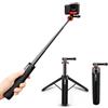 Hesupy Treppiede 2 in 1 per Insta360 Ace pro/Ace, per DJI Action 4/3, per Insta360 ONE Series, supporto integrato portatile, staffa per fotocamera sportiva Treppiede live streaming