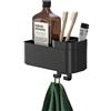 Tiger 2-Store Vaschetta portaoggetti con gancio per asciugamano e portaspazzolini 25 cm Nero