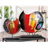 GILDE GLAS art Vaso decorativo in vetro dipinto a mano con supporto in metallo - decorazione soggiorno altezza 38 cm