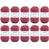 Gründl Lana Baby Cotton - Lana per Bambini per Maglia e Uncinetto - Resistente e Facile da Lavare - 50% Cotone, 50% Poliacrilico - 10 Gomitoli da 50g/140m - Ferri 3,5-4,5 - Bordeaux