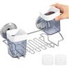 Uten Porta spazzolino da denti in acciaio inossidabile, Tazza per spazzolino da parete durevole per bagno, Cassetto organizer per cosmetici e portasapone, Nessuna perforazione, Può caricare 5-10 kg