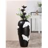 Casablanca modernes Design Casablanca Vaso decorativo grande da pavimento XXL con motivo di pesce koi, vaso in resina, colore nero/bianco, altezza 73 cm